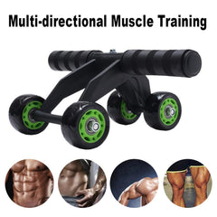 Advanced 4-Wheel AB Roller for Total Body Abdominal Exercise