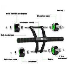 Advanced 4-Wheel AB Roller for Total Body Abdominal Exercise