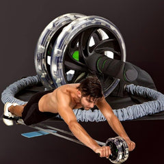 Abdominal Muscle Wheel with Pull Rope: Gym Fitness Elastic Resistance Tube